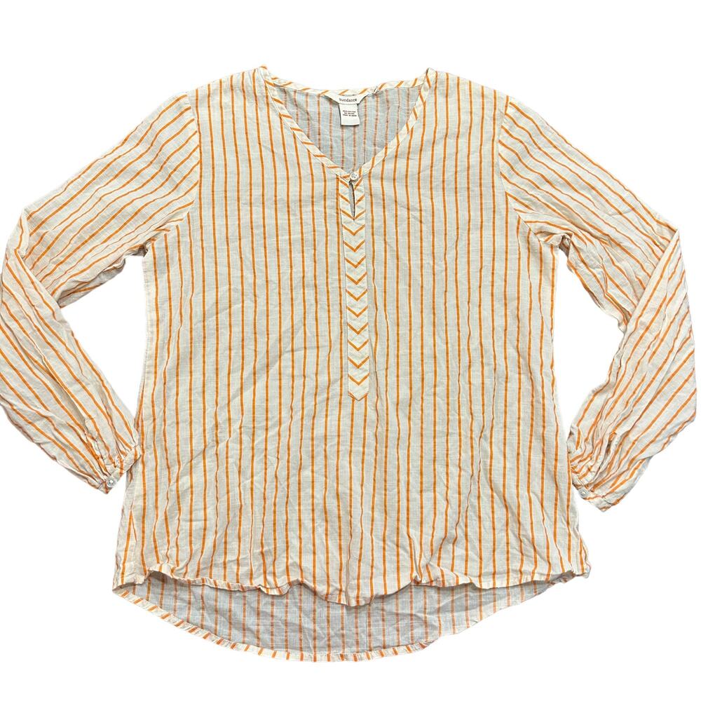 Sundance Womens cream and orange striped top Size medium